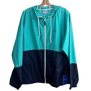Columbia Women's Flash Forward Teal & Blue Colorblock Windbreaker Size XL - NWT